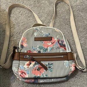 Floral Striped Mini Backpack by Sanctuary - Brown and Multicolor